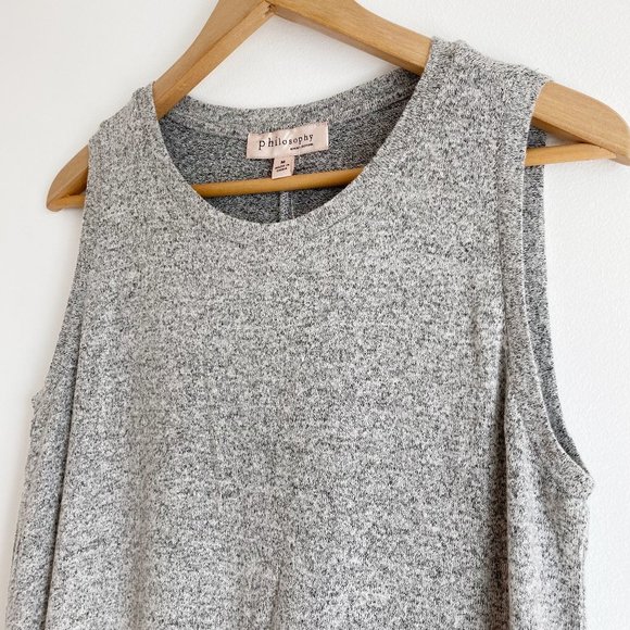 Philosophy, Women's Comfy Sleeveless Dress, Ruffle Hem, Heather Gray, Size M - Picture 5 of 8